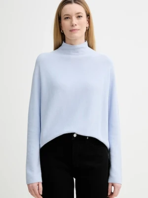 Marc O'Polo sweter bawełniany damski kolor niebieski lekki z półgolfem 600600660271