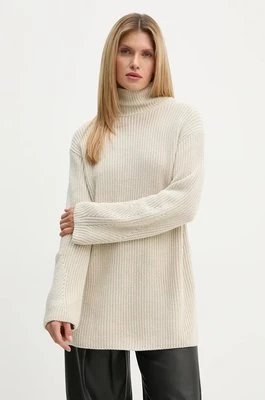 Marc O'Polo sweter bawełniany kolor beżowy z półgolfem 409605960475