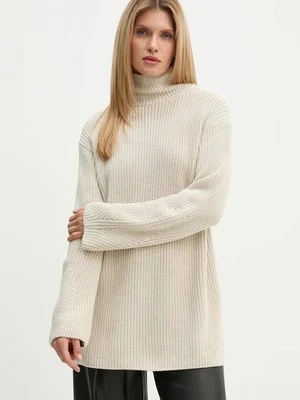 Marc O'Polo sweter bawełniany kolor beżowy z półgolfem 409605960475