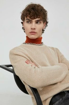 Marc O'Polo sweter bawełniany męski kolor beżowy