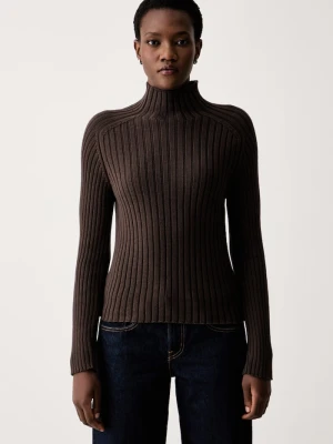 Marc O'Polo sweter damski bawełniany brązowy