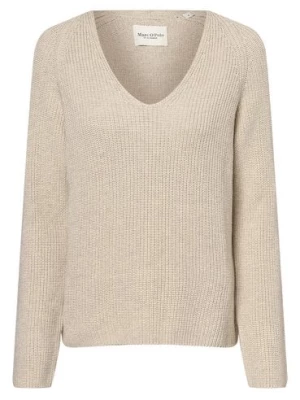 Marc O'Polo Sweter damski Kobiety Bawełna beżowy jednolity,