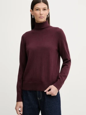 Marc O'Polo sweter damski kolor bordowy lekki z golfem 5000007462