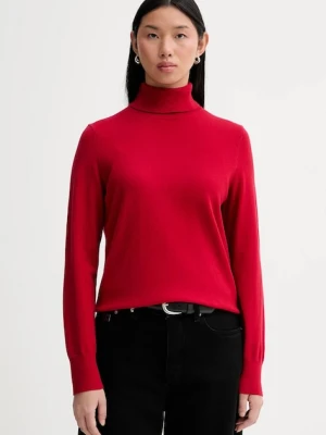 Marc O'Polo sweter damski kolor czerwony lekki z golfem 5000007462