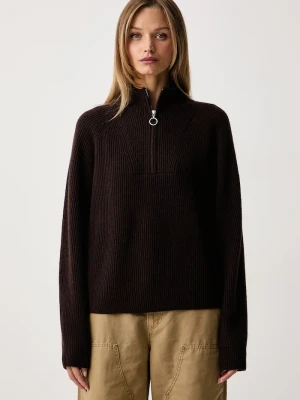 Marc O'Polo sweter damski wełniany brązowy