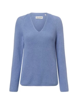 Marc O'Polo Sweter damski z dzianiny Kobiety Bawełna niebieski jednolity,
