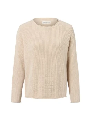 Marc O'Polo Sweter damski z dzianiny Kobiety Prążki beżowy jednolity,
