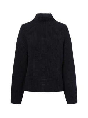 Marc O'Polo Sweter damski z dzianiny ściągaczowej Kobiety Bawełna niebieski jednolity,