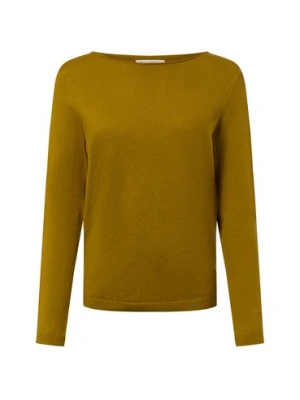 Marc O'Polo Sweter damski z dzianiny z zawartością wełny dziewiczej Kobiety zielony jednolity,