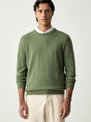 Marc O'Polo sweter męski z dodatkiem wełny zielony