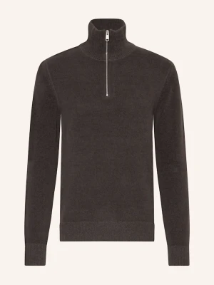 Marc O'polo Sweter Typu Troyer grau CIEMNOBRĄZOWY