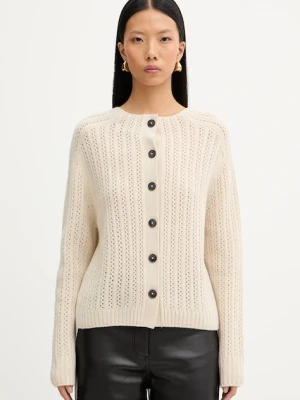 Marc O'Polo sweter wełniany damski kolor beżowy 508605460209