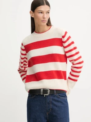 Marc O'Polo sweter wełniany damski kolor beżowy lekki 600605460243