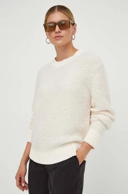 Marc O'Polo sweter wełniany DENIM damski kolor beżowy 349618360213