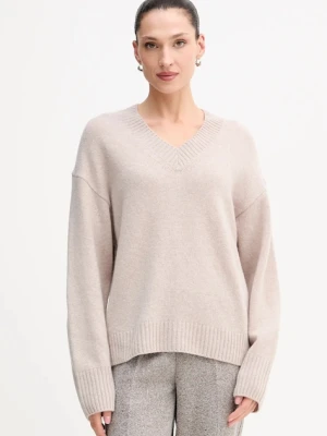 Marc O'Polo sweter z dodatkiem wełny damski kolor beżowy 510609060235