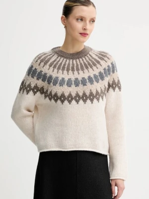 Marc O'Polo sweter z dodatkiem wełny damski kolor beżowy ciepły 510610260225