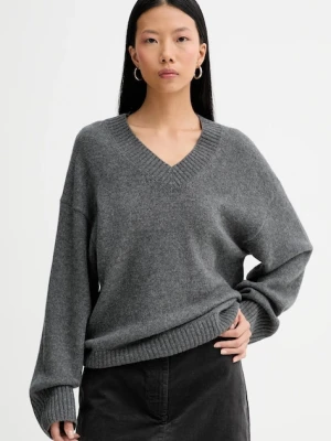 Marc O'Polo sweter z dodatkiem wełny damski kolor szary 510609060235