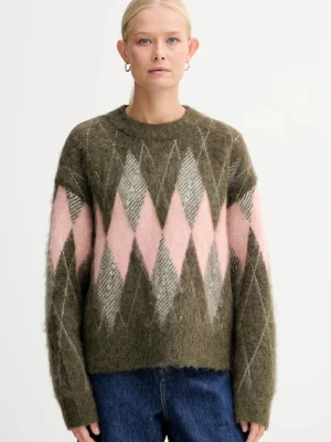 Marc O'Polo sweter z dodatkiem wełny damski kolor zielony ciepły 5000007317