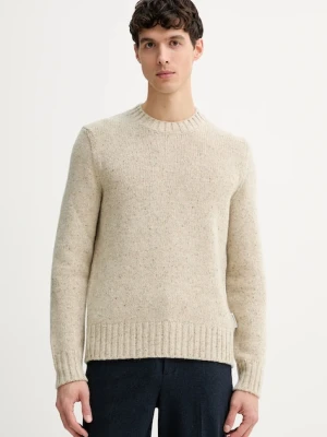 Marc O'Polo sweter z dodatkiem wełny męski kolor beżowy 5000007626