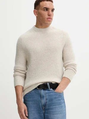 Marc O'Polo sweter z dodatkiem wełny męski kolor beżowy 529506860144