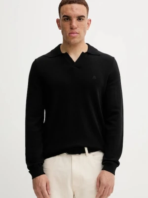 Marc O'Polo sweter z dodatkiem wełny męski kolor czarny lekki 529514460150