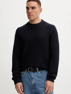 Marc O'Polo sweter z dodatkiem wełny męski kolor granatowy 5000007326