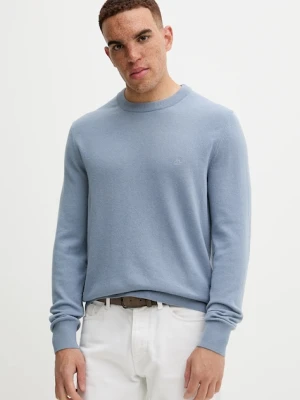 Marc O'Polo sweter z dodatkiem wełny męski kolor niebieski lekki 529514460504
