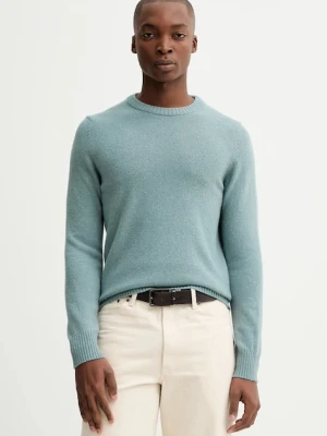 Marc O'Polo sweter z dodatkiem wełny męski kolor turkusowy M30506660174