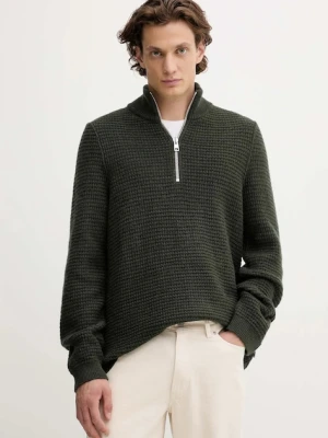 Marc O'Polo sweter z dodatkiem wełny męski kolor zielony ciepły 5000007327