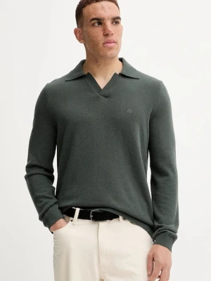 Marc O'Polo sweter z dodatkiem wełny męski kolor zielony lekki 529514460150
