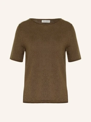 Marc O'polo Sweter Z Dzianiny Z Lnem braun