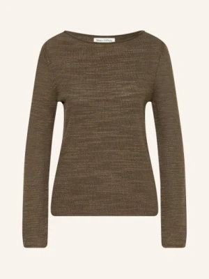 Marc O'polo Sweter Z Lnu gruen CIEMNOZIELONY