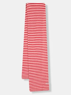 Marc O'Polo szalik wełniany damski kolor czerwony wzorzysty 600605402123