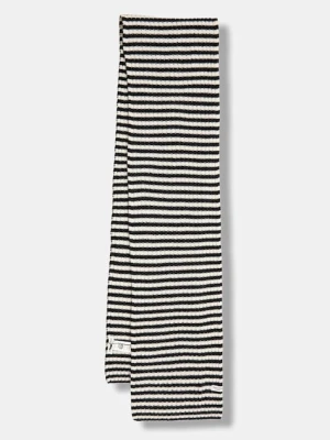 Marc O'Polo szalik wełniany damski kolor granatowy wzorzysty 600605402123