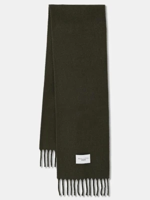 Marc O'Polo szalik wełniany damski kolor zielony gładki 5000007136