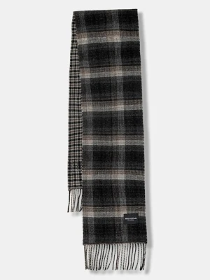 Marc O'Polo szalik wełniany męski kolor szary wzorzysty 530811002038