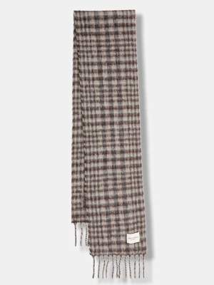 Marc O'Polo szalik z dodatkiem wełny damski kolor brązowy wzorzysty 510811302225