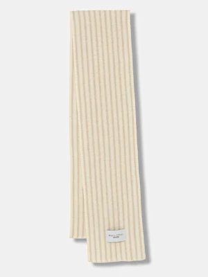 Marc O'Polo szalik z dodatkiem wełny kolor beżowy wzorzysty 5000007558