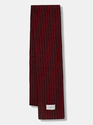 Marc O'Polo szalik z dodatkiem wełny kolor bordowy wzorzysty 5000007558