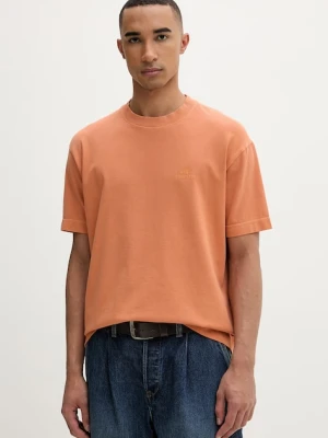 Marc O'Polo T-shirt basic męski bawełniany pomarańczowy