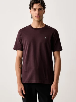 Marc O'Polo T-shirt basic męski bawełniany bordowy