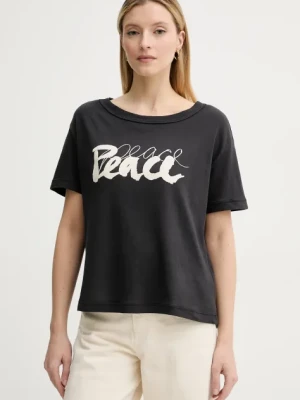 Marc O'Polo t-shirt bawełniany damski kolor czarny 503226851069