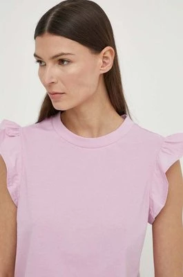 Marc O'Polo t-shirt bawełniany damski kolor fioletowy