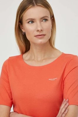Marc O'Polo t-shirt bawełniany damski kolor pomarańczowy