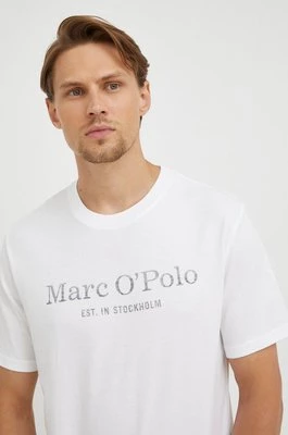 Marc O'Polo t-shirt bawełniany kolor biały z nadrukiem B21201251052