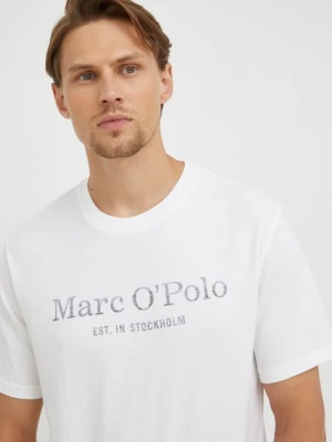 Marc O'Polo t-shirt bawełniany kolor biały z nadrukiem B21201251052