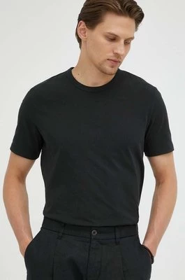 Marc O'Polo t-shirt bawełniany kolor czarny gładki