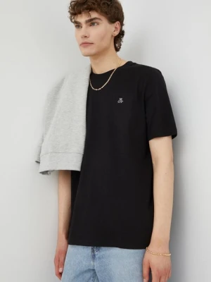 Marc O'Polo t-shirt bawełniany kolor czarny gładki B21201251054