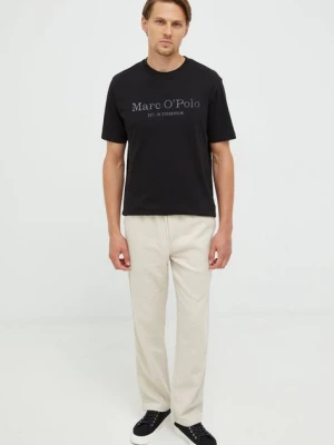 Marc O'Polo t-shirt bawełniany kolor czarny z nadrukiem B21201251052