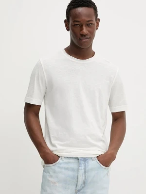 Marc O'Polo t-shirt bawełniany męski kolor beżowy gładki 536217651270